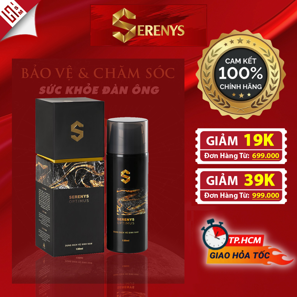 Dung dịch vệ sinh nam Serenys Optimus - Sản Phẩm Cao Cấp Hỗ Trợ Trẻ Hóa Vùng Kín, Khử Mùi, Diệt Khuẩn(Dung Tích - 120ml)