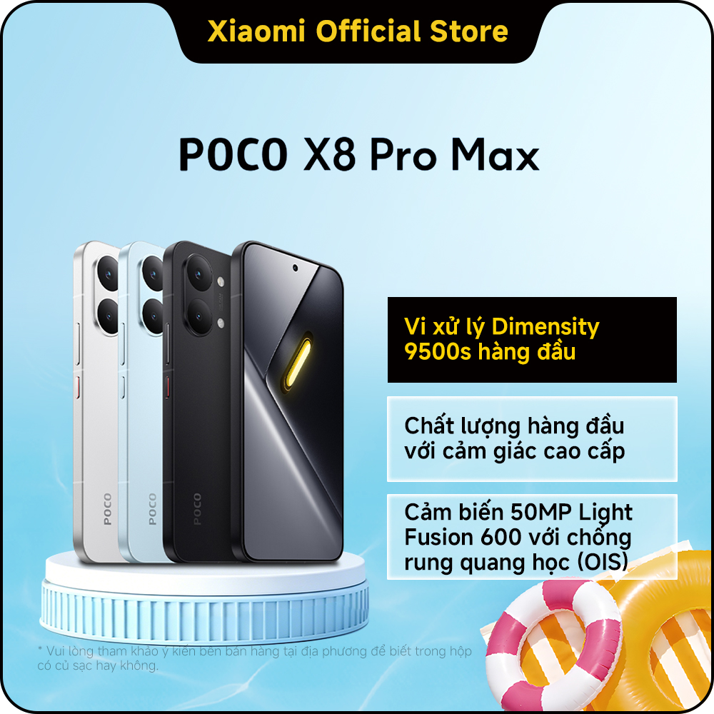 Điện thoại thông minh POCO X8 PRO MAX| Pin cực lớn 8500mAh(typ) sạc nhanh 100W| Màn hình AMOLED 6.83" 1.5K 120Hz