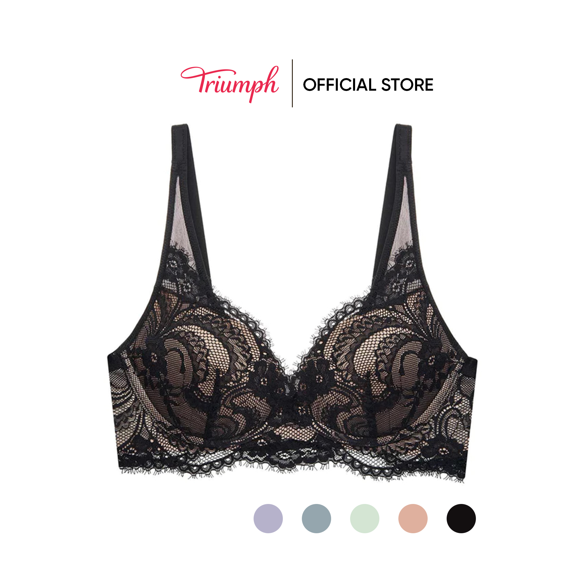 Áo Lót Triumph Love Lace HU DV-R Không Gọng Mút Nâng Cổ Chữ V