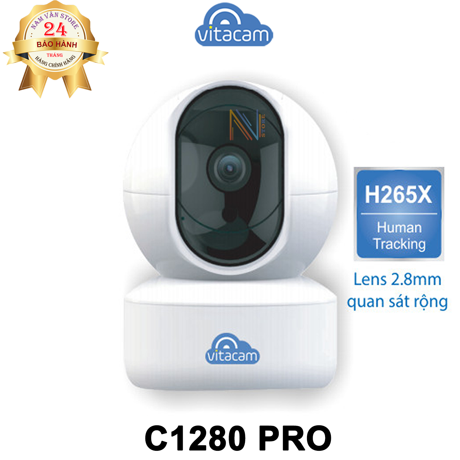 Camera IP Wifi Thông Minh Vitacam C1280 Pro 3.0Mpx Công Nghệ Ai - Xoay 360 Độ - Hàng Chính Hãng