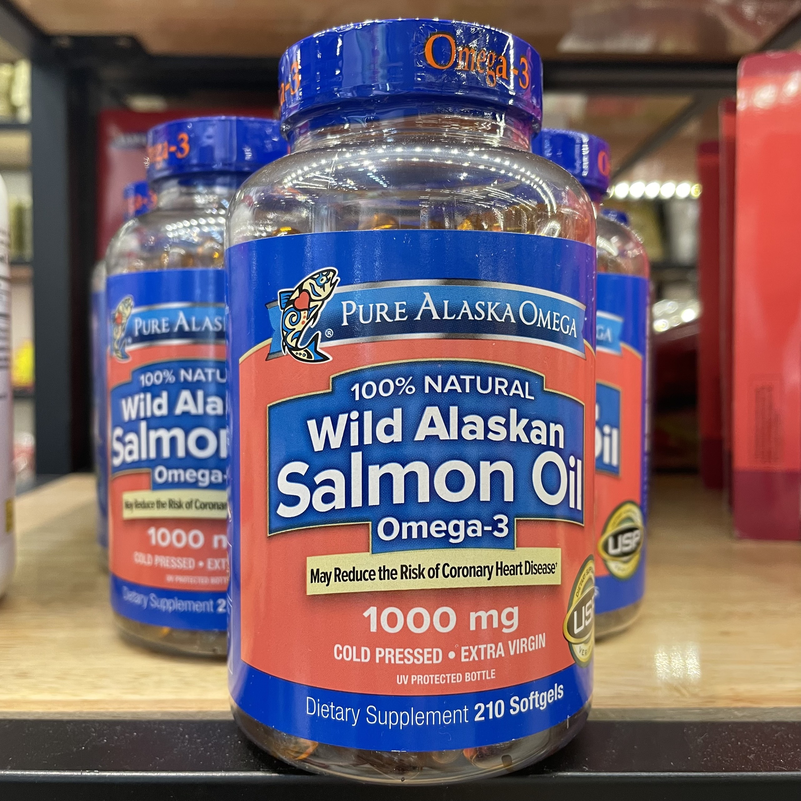 Viên Uống Dầu Fish oil Pure Alaska Omega Wild Alaskan Salmon Oil 1000mg Hộp 210 Viên Hàng Nhập Mỹ Giúp Nhớ Lâu Mắt Sáng Cung Cấp Dinh Dưỡng Cho Những Người Thiếu Chất