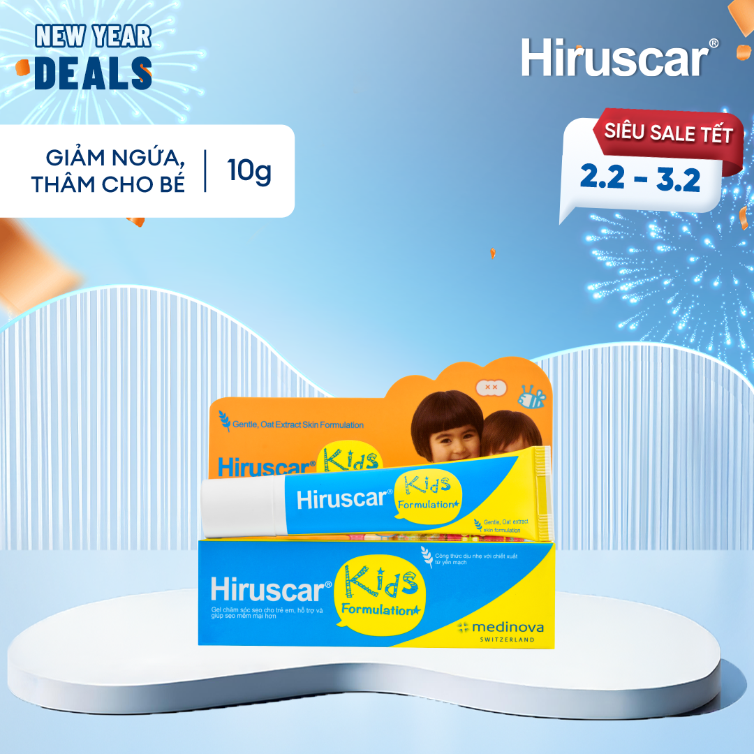 Gel chăm sóc sẹo cho trẻ Hiruscar Kids 10g Giá 228,000 Đồng*Miễn phí vận chuyển