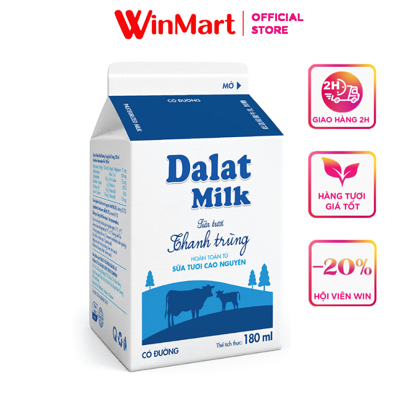 Siêu thị WinMart - Sữa thanh trùng có đường Dalat Milk 450ml