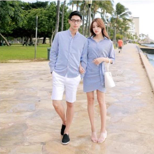 Đầm đôi xanh biển