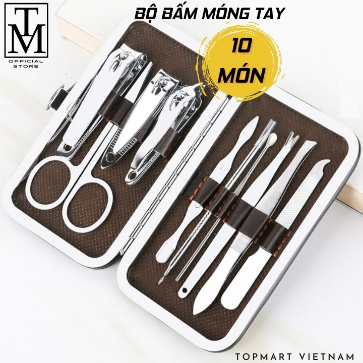 Bộ bấm móng tay 12 món thép không gỉ - Bộ cắt móng tay làm nail cao cấp