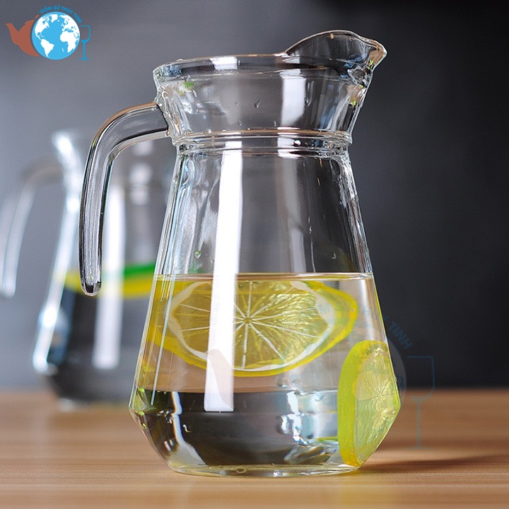 Bình rót nước trơn 1300ml GLASS JUG, bình thuỷ tinh đựng nước pha trà, đựng nước giải khát