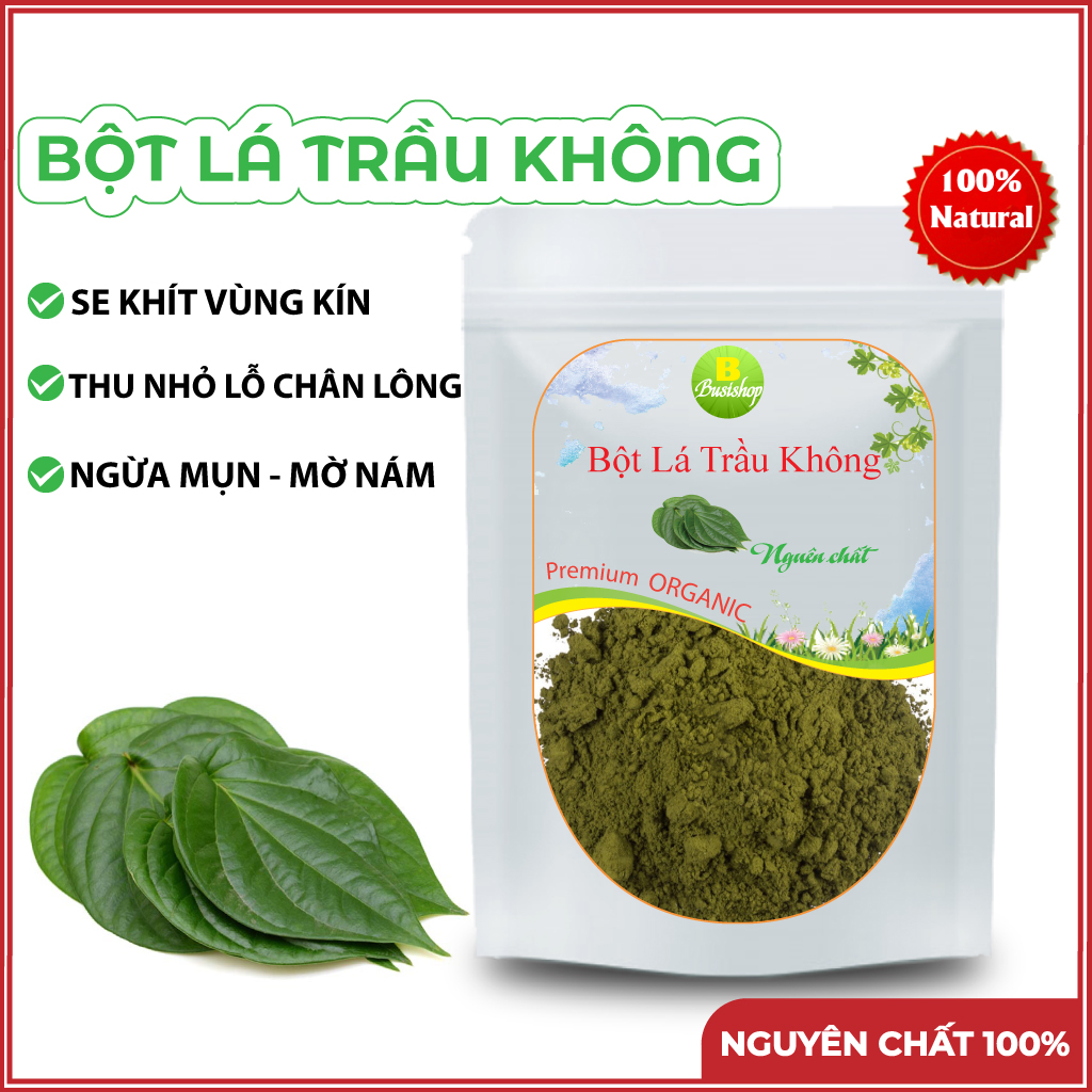 Bột Lá Trầu Không Nguyên Chất 100g, xông hơ vùng kín, se khít, làm cô bé hồng hào, hết mùi hôi, giữ trọn vẻ đẹp tự nhiên