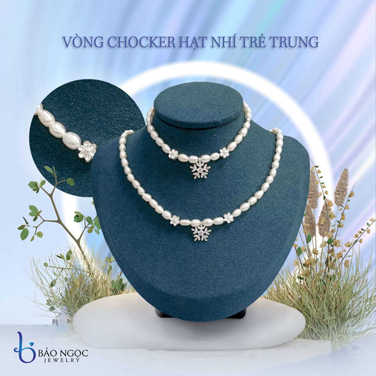 Bộ vòng ngọc trai hạt nhí bông tuyết trắng Angelie - Bảo Ngọc Jewelry