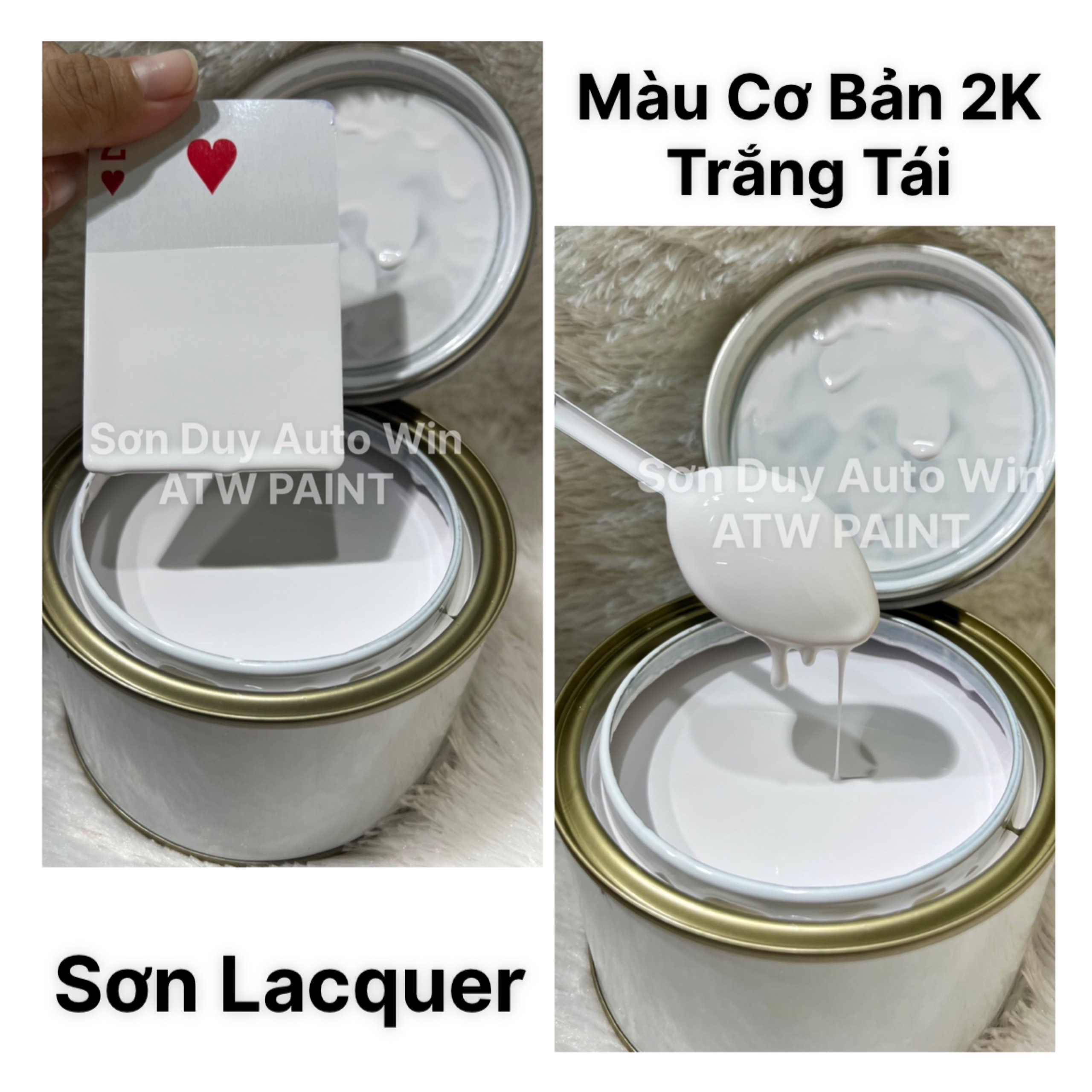 Màu Trắng Tái D12 cơ bản 2K - Sơn ô tô xe máy lon 0.5kg