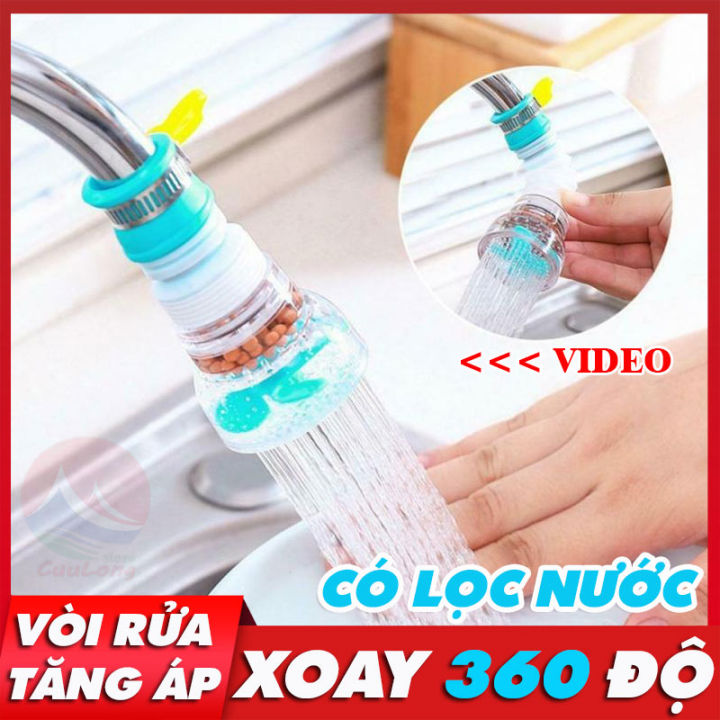 Vòi Lọc Nước Xoay 360 Độ Có Sỏi Và Quạt Lọc Giúp Vòi Tăng Áp Lực Nước