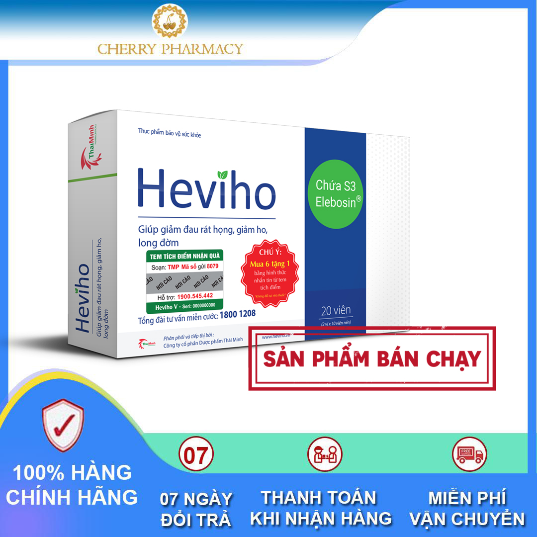 [HCM]Viên uống Hevi Ho giúp hỗ trợ viêm phế quản viêm đường hô hấp cấp và mãn tính 20 viên (Heviho) - Cherry Pharmacy