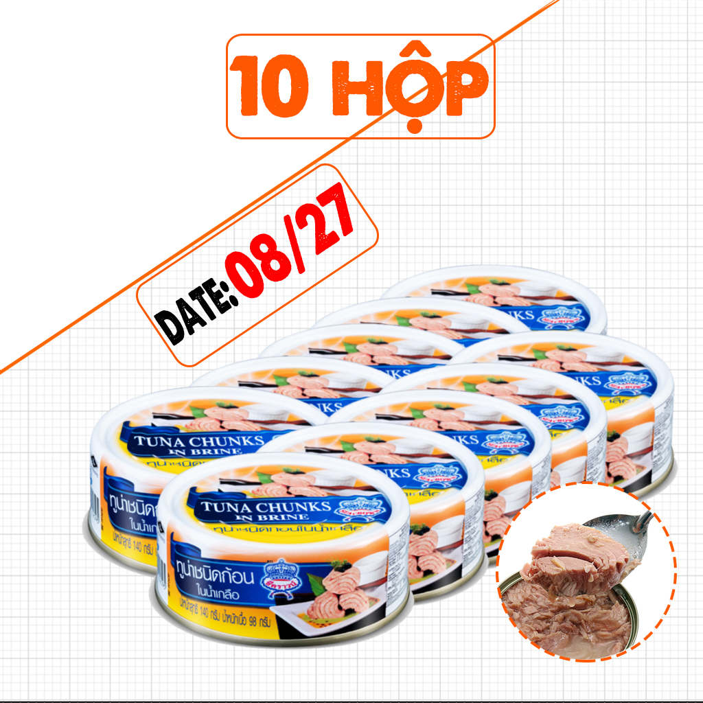 Cá Hộp, Cá Ngừ Ngâm Muối Seacrown Thái Chính Hãng, Date 08/2027, Lon 140g, Vị Bùi, Mặn, Thơm