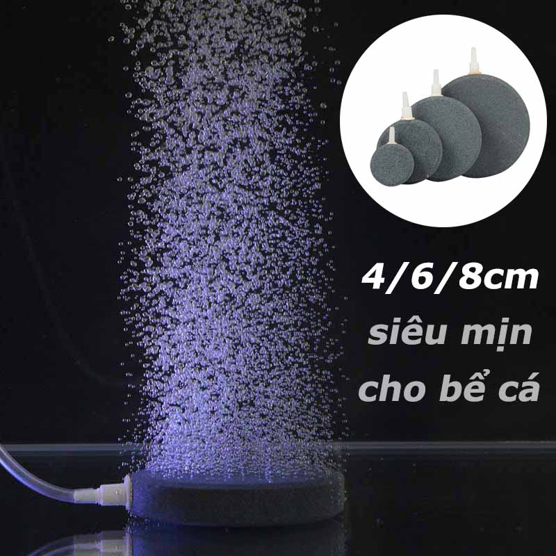 Sủi đĩa oxi siêu mịn size 4cm 6mm 8mm cho hồ cá - nhiệt độ cao nung, chất cao