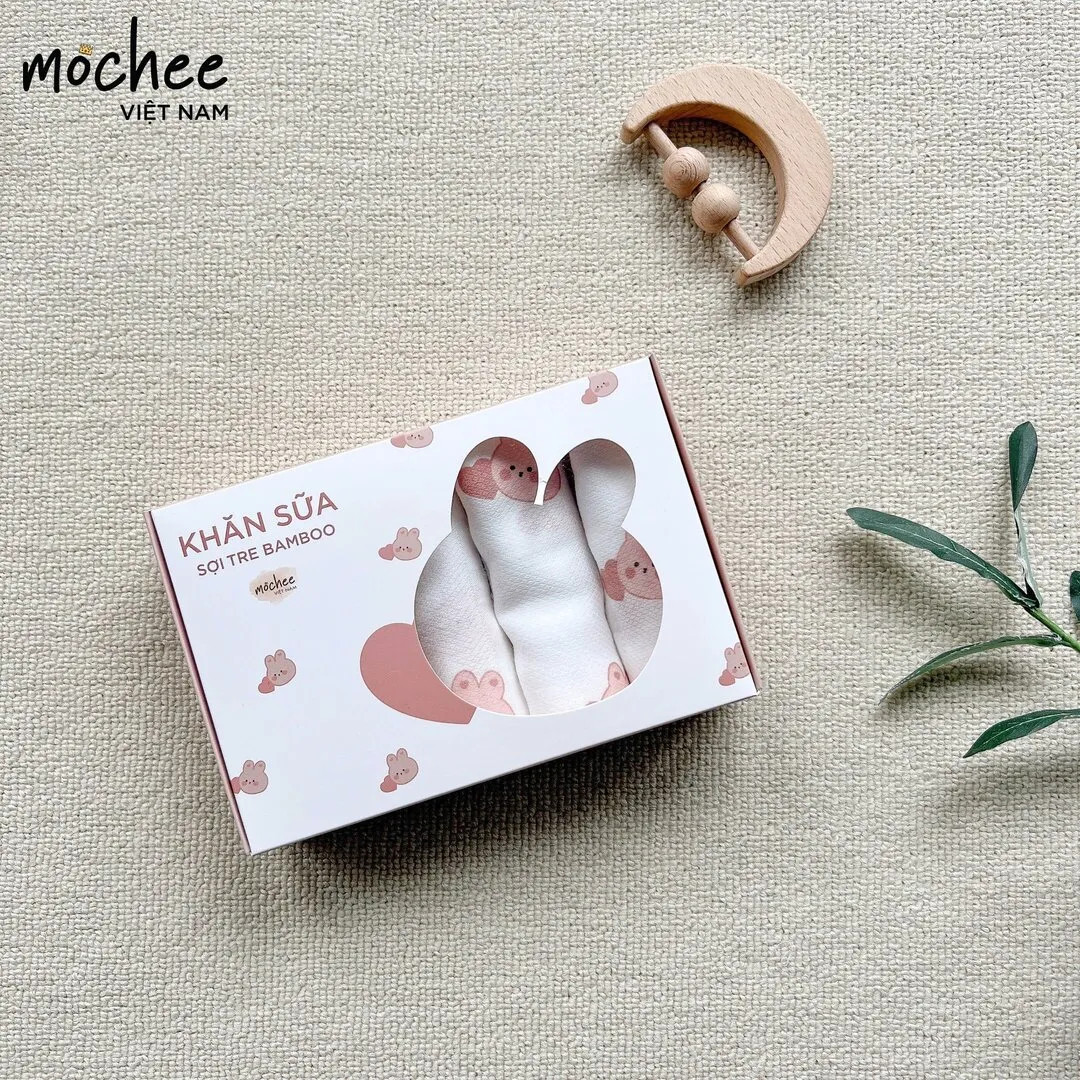 Set 6 khăn sữa vải sợi tre bamboo Mochee 30x37cm