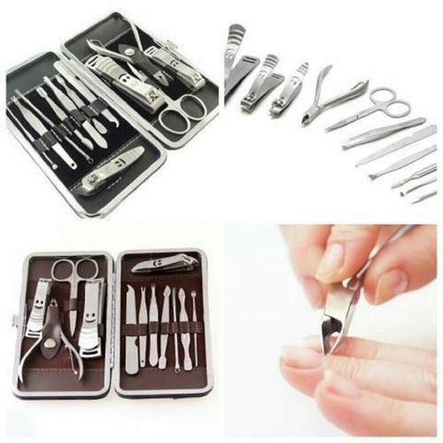 Bộ kiềm cắt móng tay móng chân 12 món làm bằng hợp kim không gỉ - sắc bén nhỏ gọn