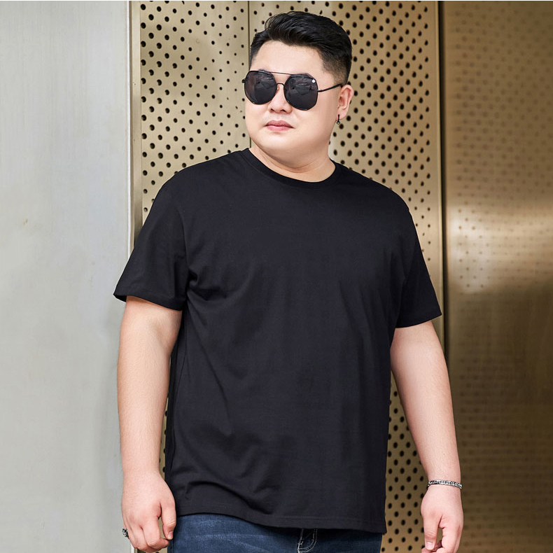 Áo thun nam big size 110kg 5XL vải mềm mại thoáng mát - Áo phông trơn trắng đen size lớn cho người mập - BigsizeSG