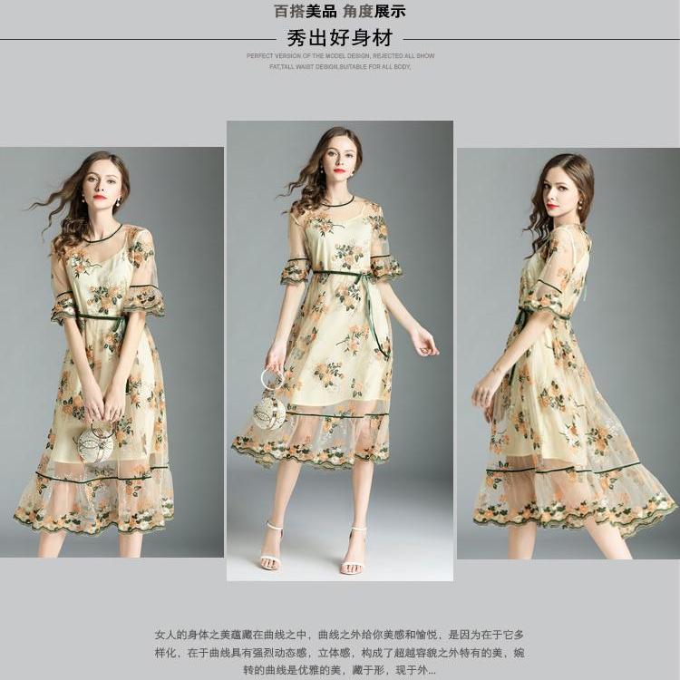 Đầm ren thiêu hoa cao cấp - dp038