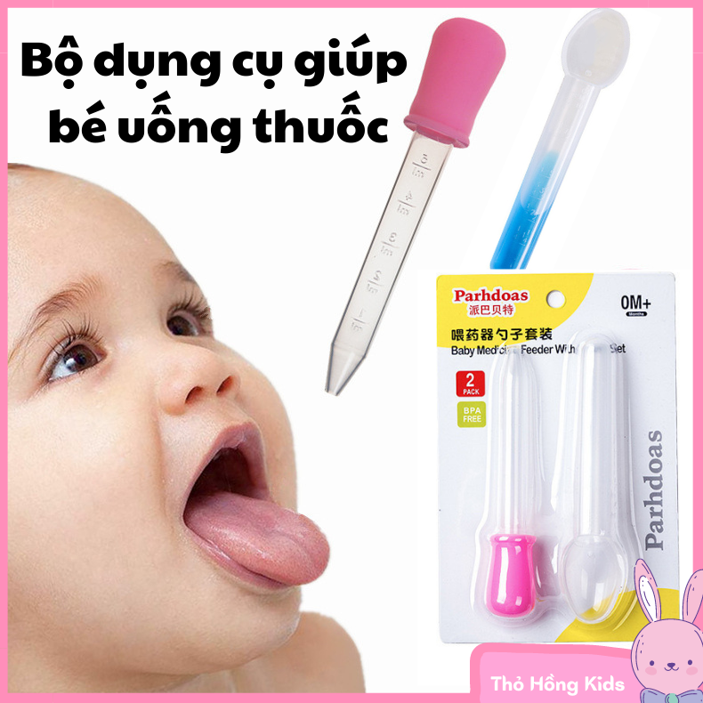 Bộ sản phẩm giúp bé uống thuốc ( thìa bón thuốc và ống hút thuốc ) hỗ trợ bé uống thuốc và lấy thuốc dễ dàng - Shop Thỏ Hồng
