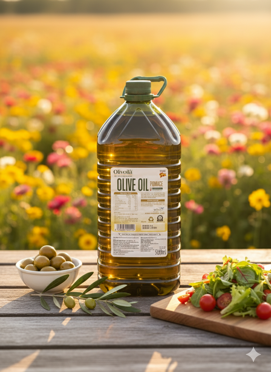 Dầu Olive Pomace 5 Lít Olivoila Nhập Khẩu Tây Ban Nha - Chuyên Cung Cấp Nhà Hàng, Khách Sạn