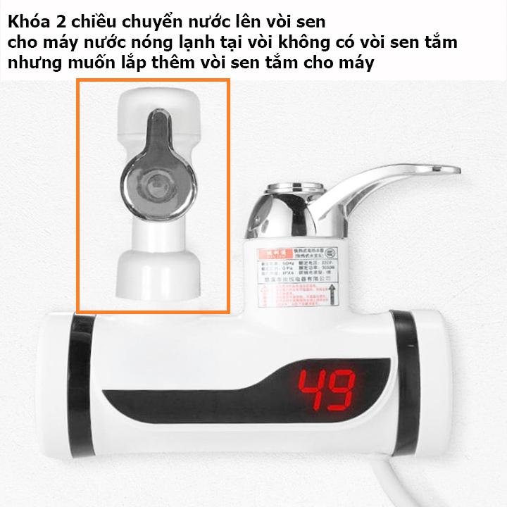 Bộ khóa nước chữ T và vòi sen cho máy nước nóng lạnh trực tiếp tại vòi