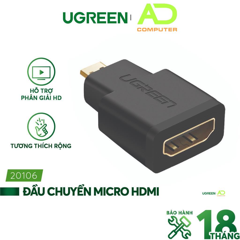 Đầu chuyển đổi micro hdmi male to hdmi female - ugreen 20106