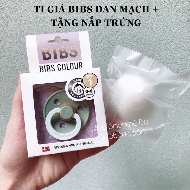Ti giả BIBS Đan mạch cao su tự nhiên chính hãng cho bé
