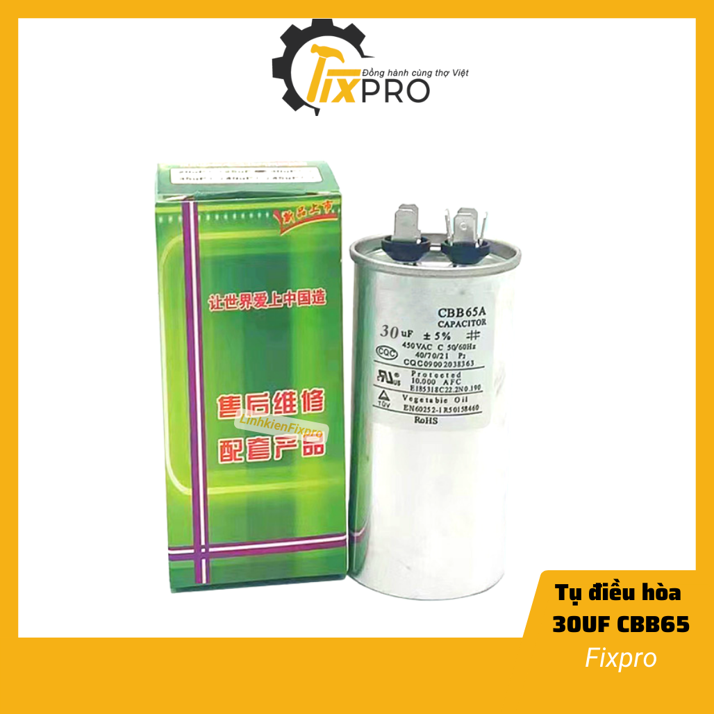 Tụ điều hòa tụ block điều hòa 30uf 450v cbb65 chất lượng tốt - fixpro