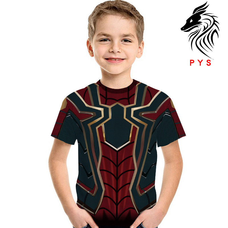 [HCM]Áo thun người nhện vãi tốt hàng quảng châu bền đẹp mát mẽ cho bé full size từ 3 đến 10 tuổi có video thực tế