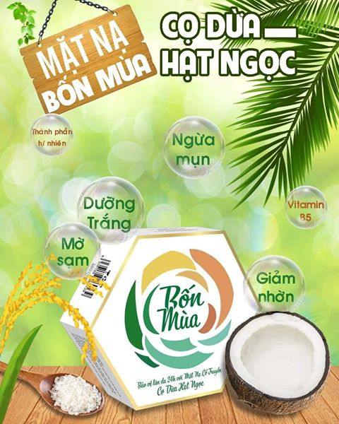Mặt nạ Cọ dừa Hạt ngọc Bốn Mùa Thiên Nhiên Việt