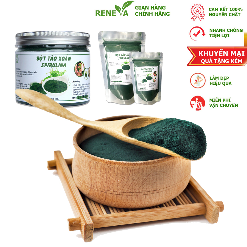 Bột Tảo Xoắn Nhật Bản Spirulina Mộc Nhiên 100% Nguyên Chất