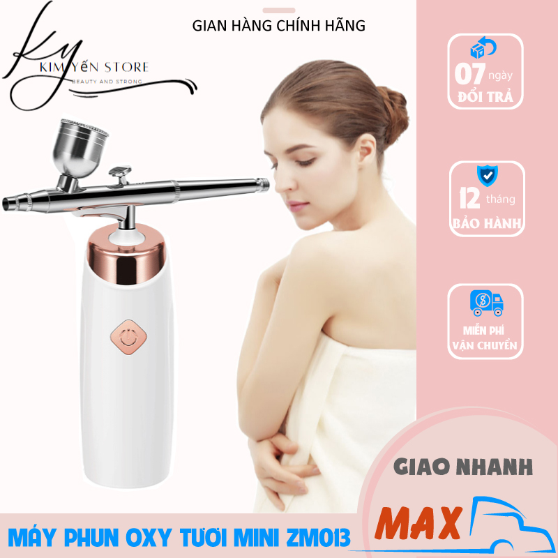 Máy xông mặt mini công nghệ phun oxy mạnh, đầu phun siêu nhỏ, phun sương siêu mịn da ZM013, nhiều công dụng như phun sơn, phun toner