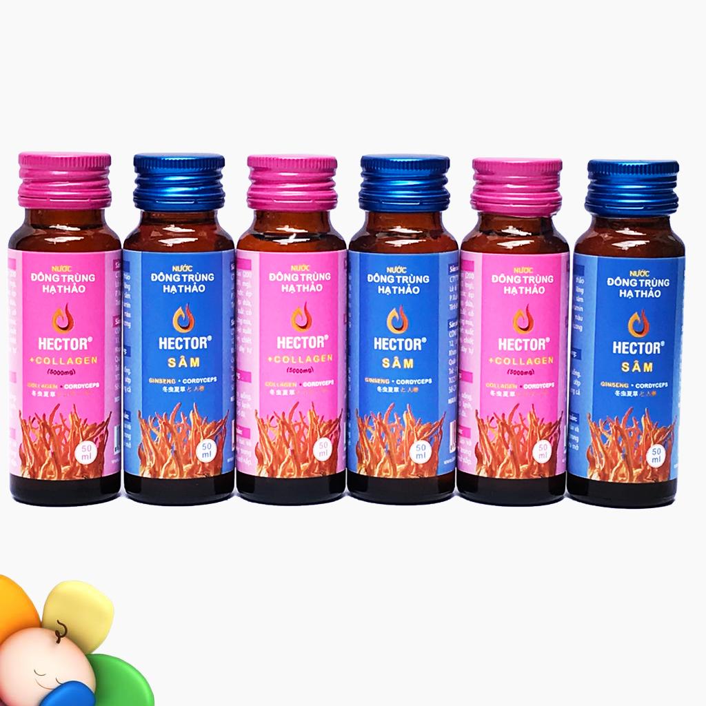 Combo 5 chai đông trùng hạ thảo hector collagen + 5 chai hector sâm
