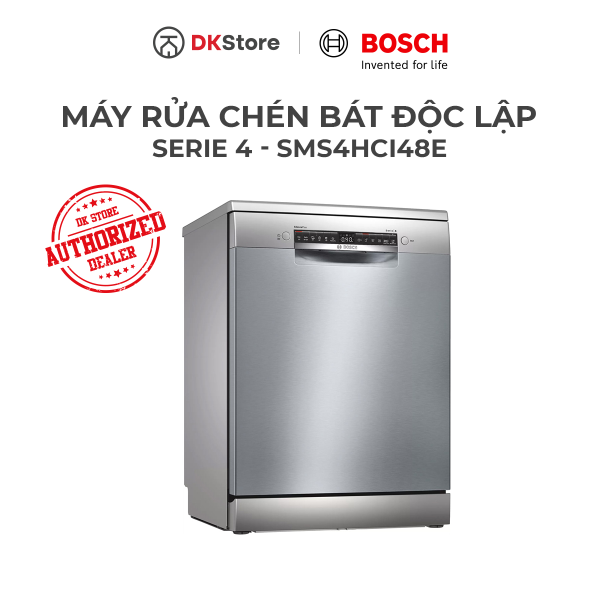 Bosch sms4hci48e - máy rửa chén bát độc lập serie 4 - chính hãng, mới 100% - bảo hành 3 năm