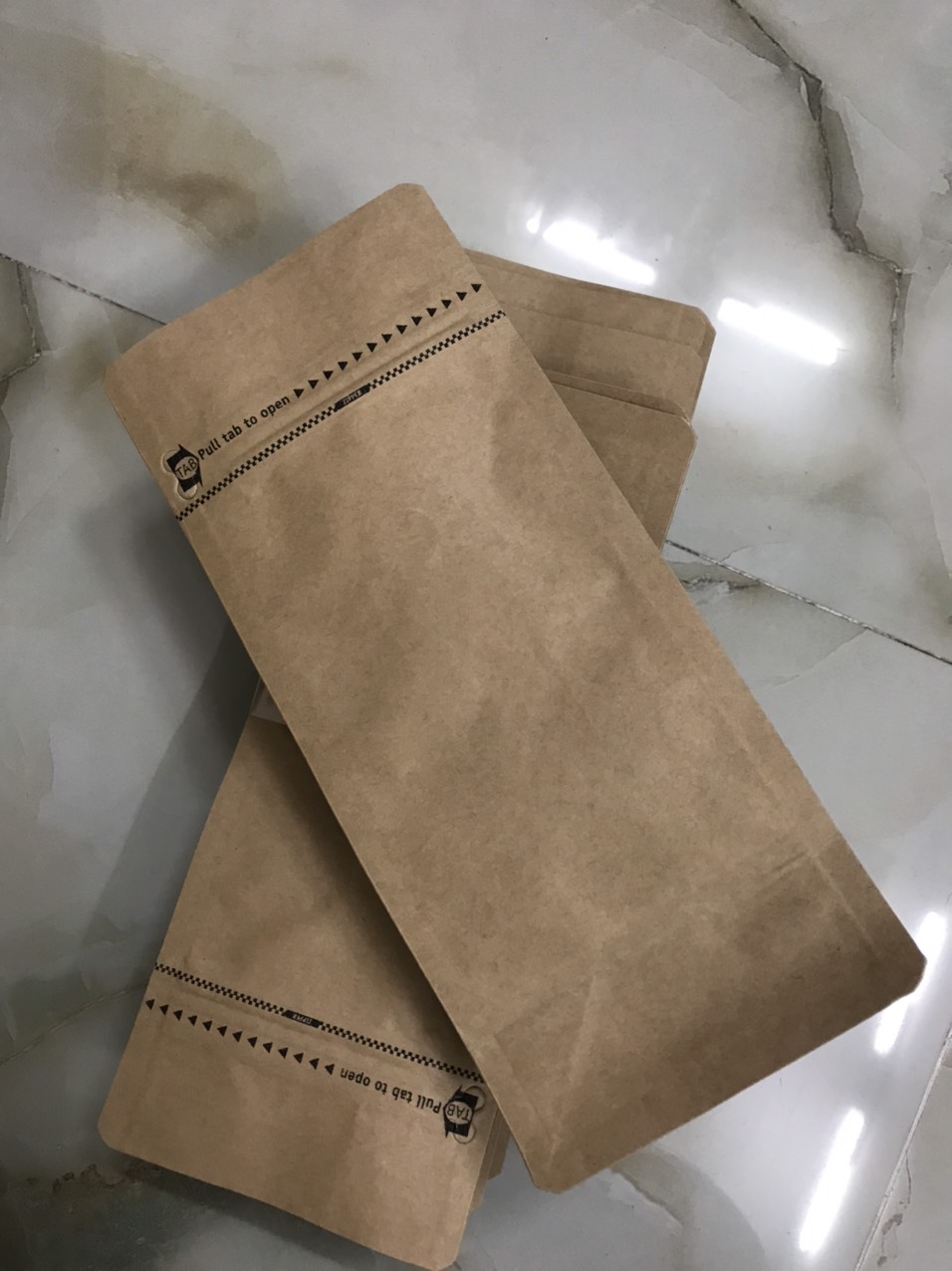 50 túi giấy kraft ghép màng Mạ MPET đựng cafe 250g có van thông hơi 1 chiều