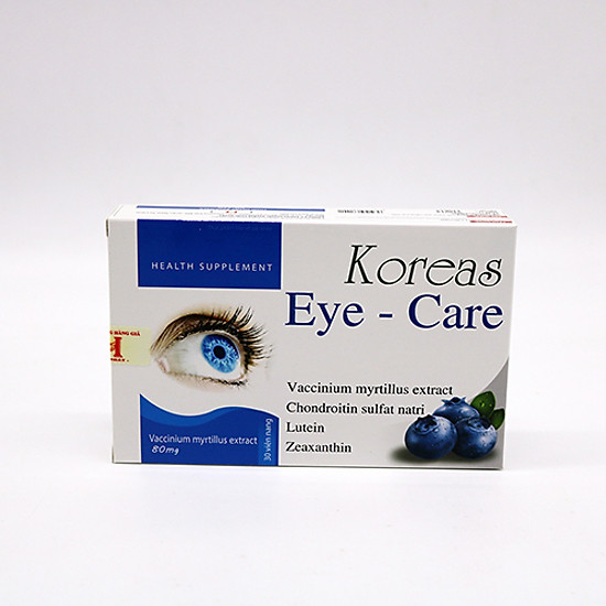 Viên Uống Bổ Mắt - Koreas Eye Care -Giúp Tăng Cường Thị Lực Cho Mắt , Hạn Chế Thoái Hóa Điểm Vàng Mắt ( Hộp 30 viên)