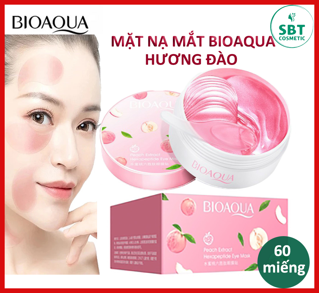 [HCM][Đào Ngọt Ngào] Hộp 60 Miếng Mặt Nạ Mắt Bioaqua Chiết Xuất Đào- Giảm Quầng Thâm Bọng Mắt Dưỡng Ẩm Làm Mịn Và Săn Chắc Da