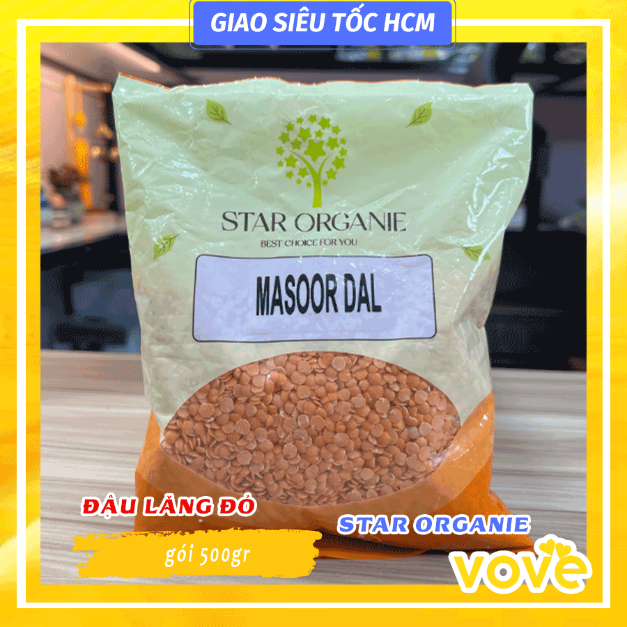Đậu lăng đỏ Ấn Độ Star Organie Red lentils/ Masoor dal 500gr