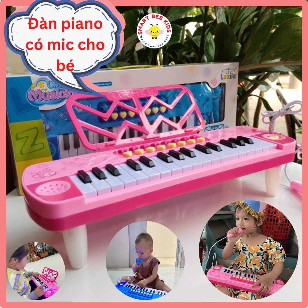 Đồ chơi cho bé smart bee kids đàn piano 32 phím kèm micro chuẩn âm