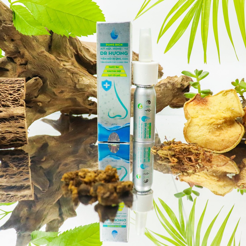 Dung Dịch Xịt Mũi Họng Dr.Huong Thanh Mộc Hương 15ml làm sạch kháng viêm - phòng ngừa và làm giảm các triệu chứng sổ mũi  ngạt mũi  viêm VA - viêm xoang - viêm mũi dị ứng - giúp khoang mũi họng thông thoáng - dễ thở.
