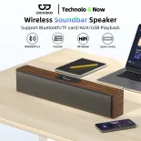 Loa Bluetooth GOOJODOQ Soundbar Speaker Gỗ Đa Chức Năng 4D Stereo Hi-Fi Âm Thanh Sâu - Tương Thích Laptop/Điện Thoại