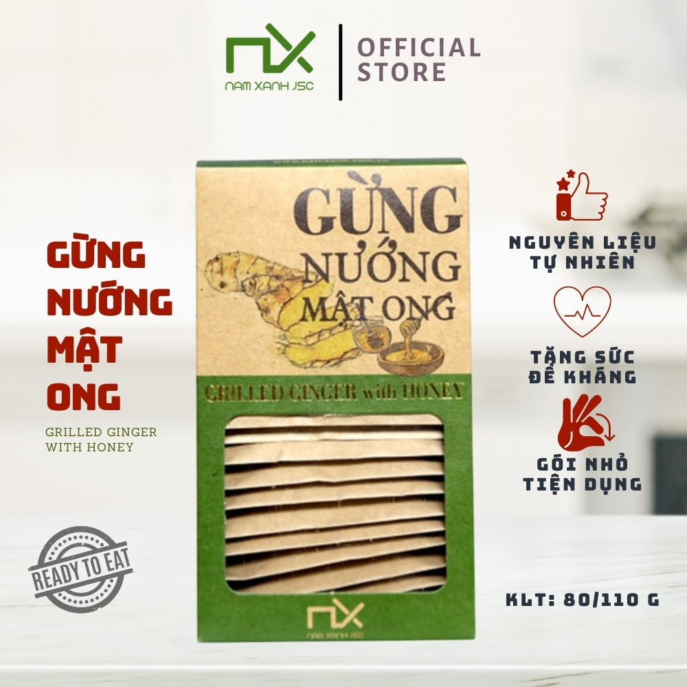 Gừng nướng mật ong ginger honey nam xanh hộp 80g