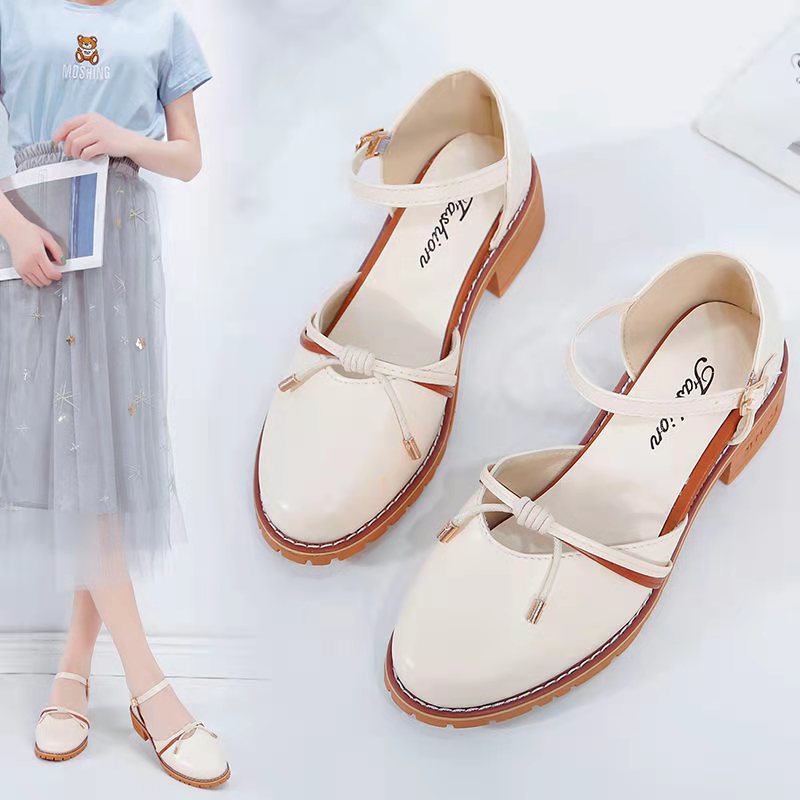Sandal nữ bít mũi đế thấp 3 phân