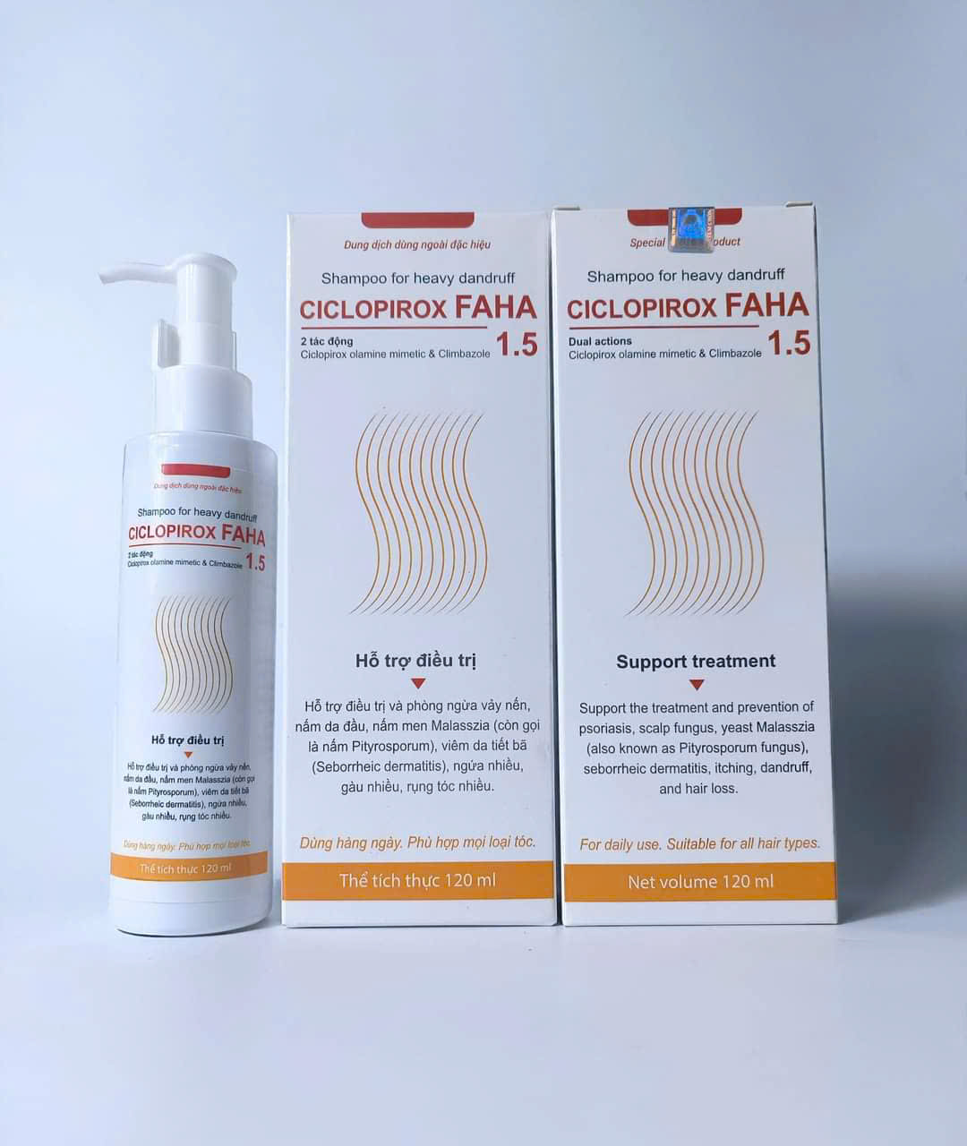 CICLOPIROX FAHA 1.5 SHAMPOO – Dầu gội điều trị nấm, viêm da, vảy nến 120ml