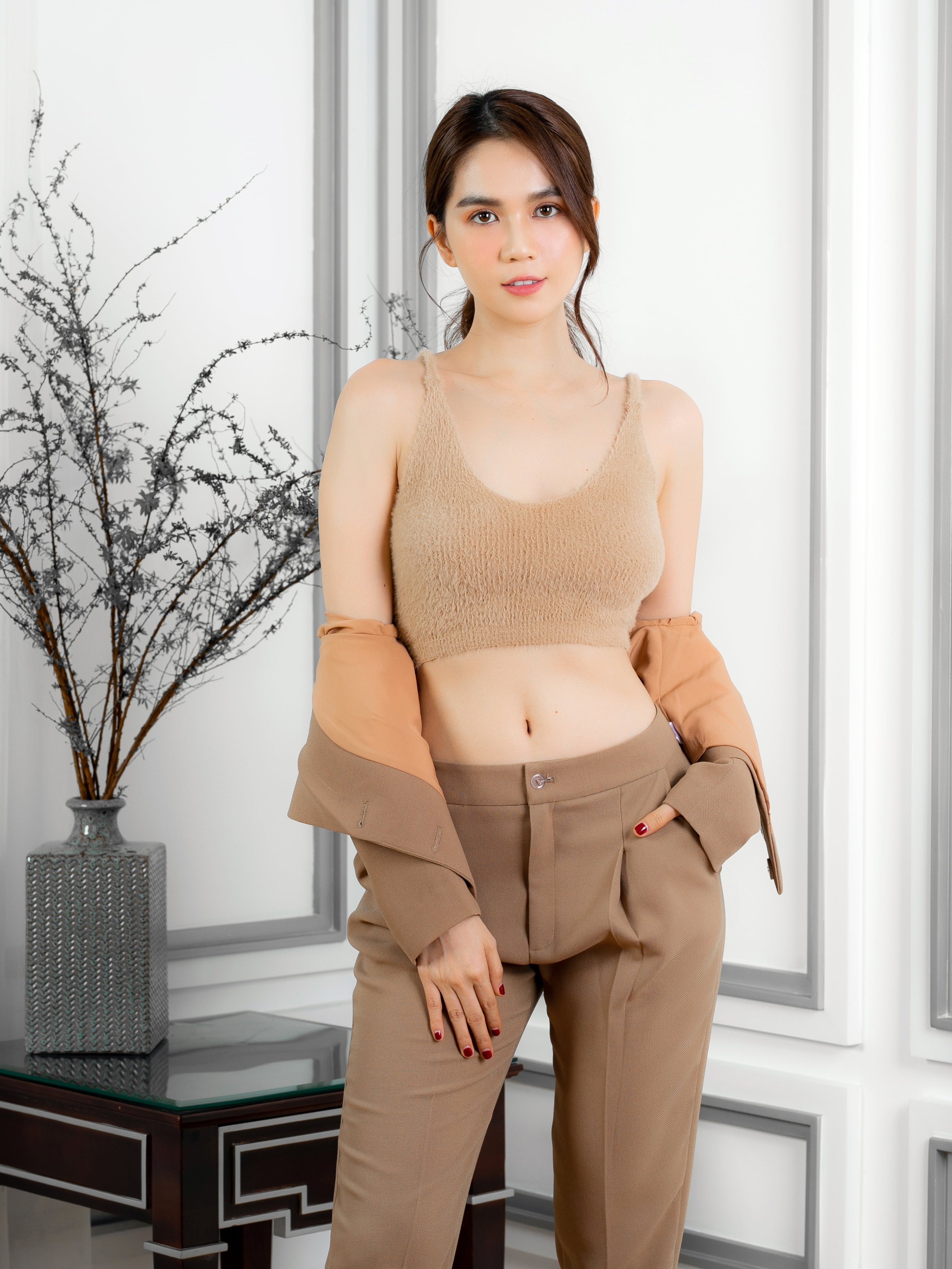 Áo sát nách len lông trơn venus secret