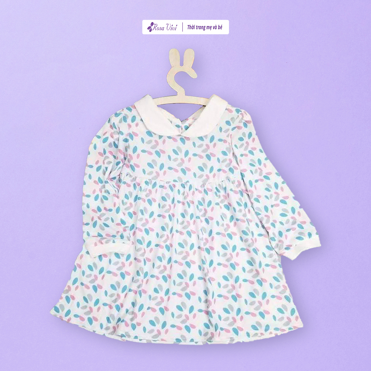 Đầm thun bé gái dài tay dáng babydoll
