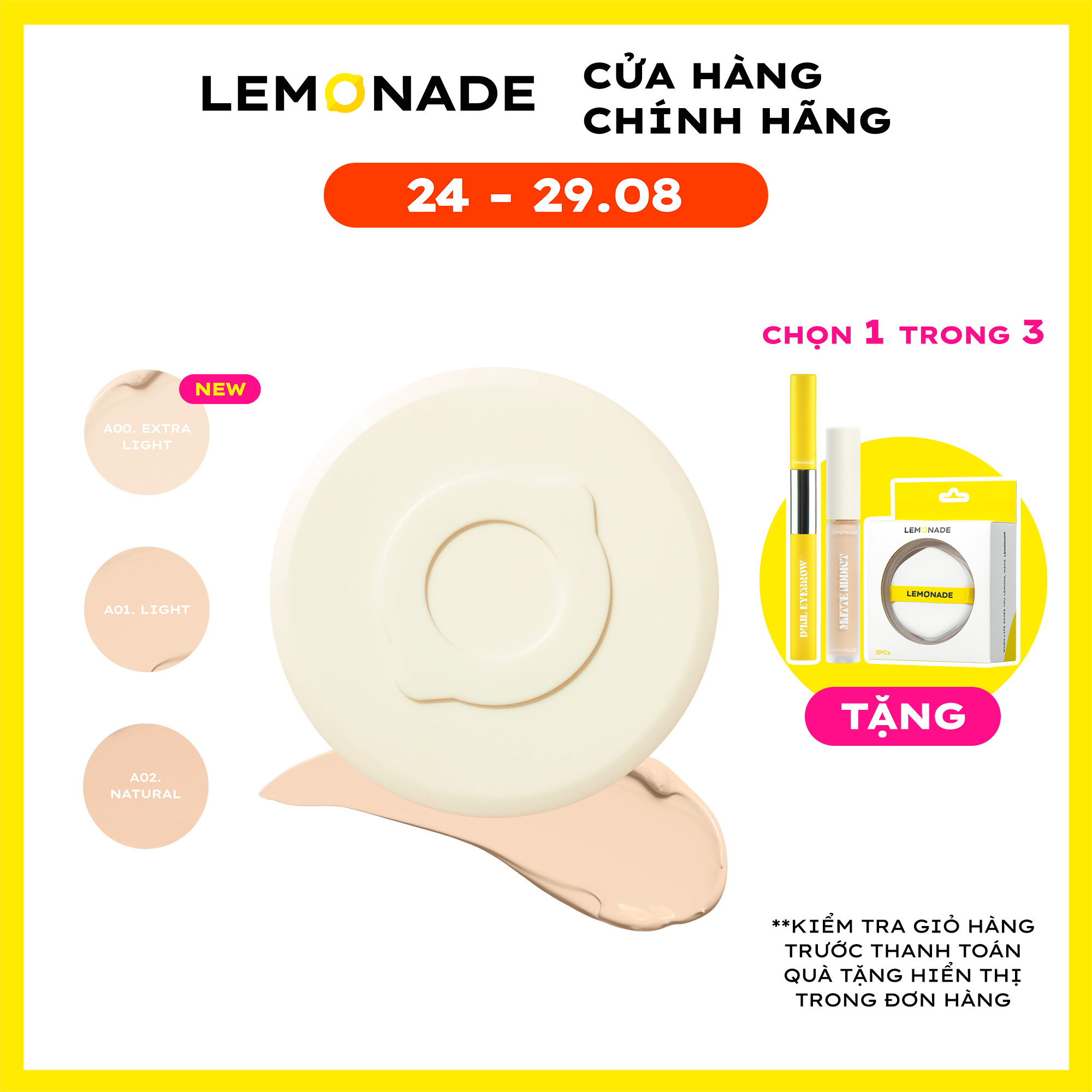 [FLASHSALE] Phấn nước mịn lì dành cho da khô và da thường Lemonade Matte Addict Cushion 15g