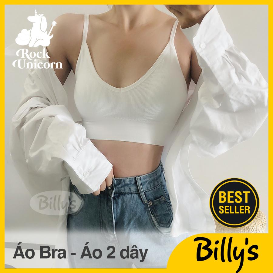 [HCM]Billys Rock Unicorn Áo 2 dây Áo kiểu cho nữ Áo Bra Thun Gân Hở Lưng Khoét Lưng Chữ U Siêu Mát Hàng Đẹp 100%