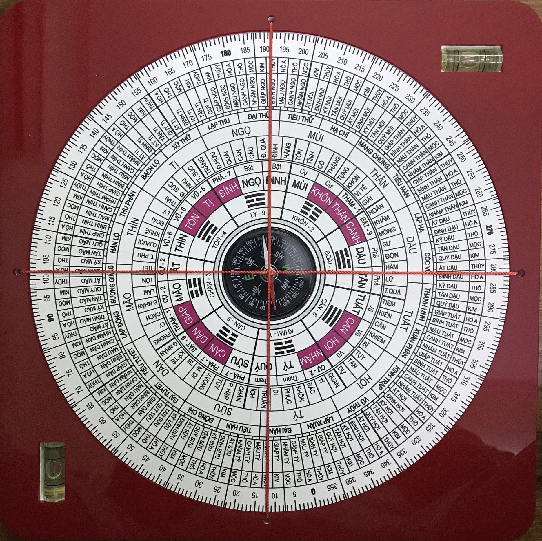 La kinh huyền không phi tinh - thẩm trúc nhưng, la bàn la kinh phong thủy huyền không phi tinh, la kinh tiếng việt, size 22.5cm x 22.5cm lakinh.info