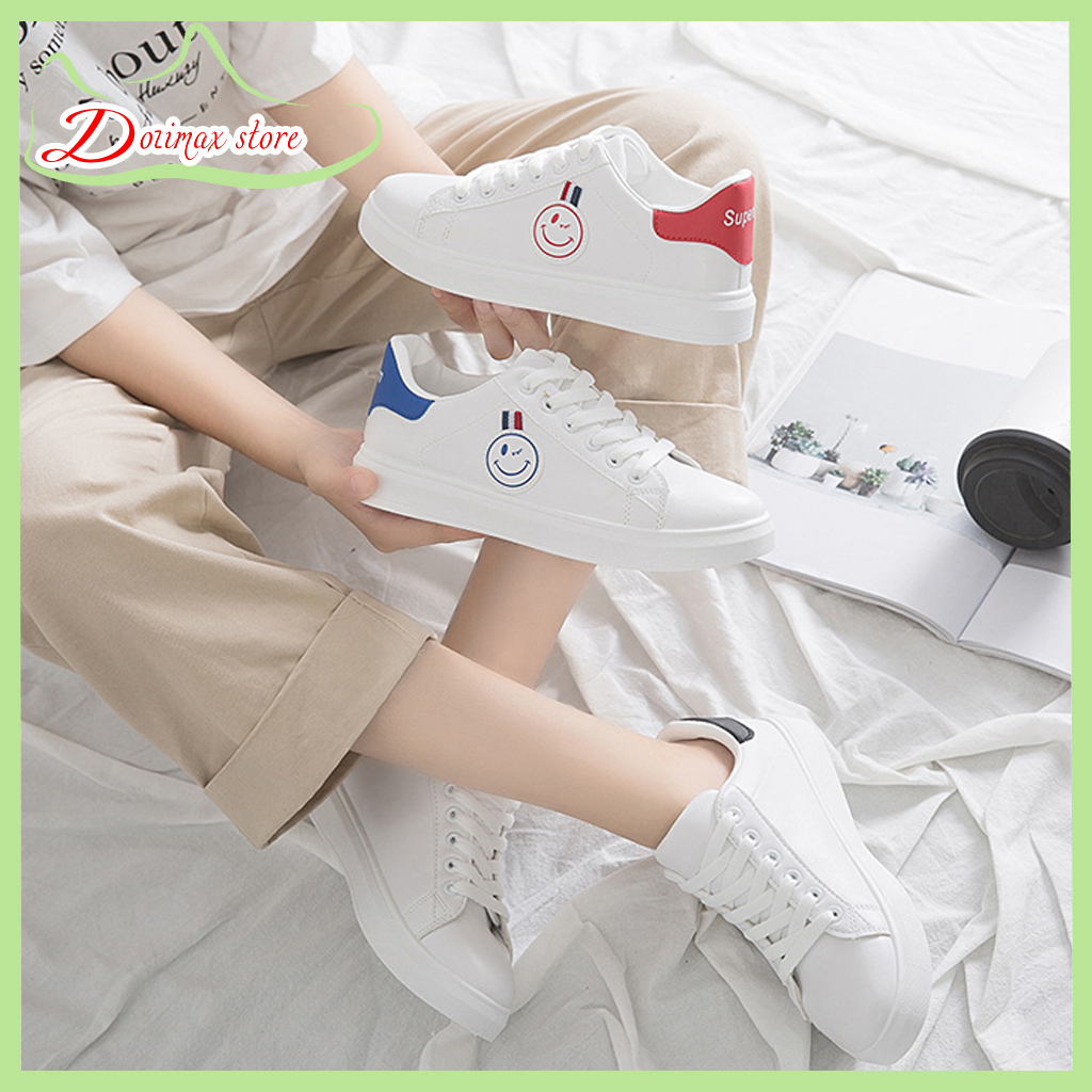 Giày nam nữ sneaker Hàn Quốc hình mặt cưới - MC3GM, chất liệu da mềm thoáng khí, đế cao su mềm cao 2,5cm, phù hợp đi làm đi học và đi chơi - Dozimax store