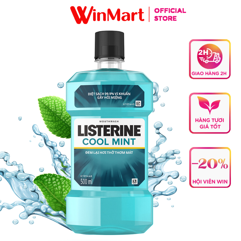 Siêu thị WinMart - Nước súc miệng diệt khuẩn Listerine Cool Mint 500ml